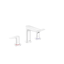 Hansgrohe Talis E Смеситель для раковины 150, на 3 отв, с донным клапаном, излив 112мм, цвет: белый матовый (71733700)