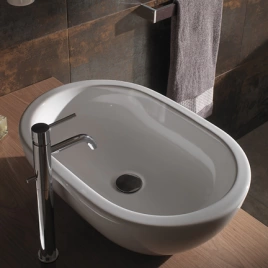 Раковина GLOBO Forty3-Bowl накладная 60x40x18см без отв-я под смеситель без перелива с креплением цвет белый