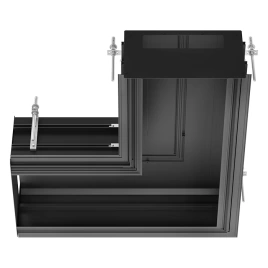 GESSI BINARIO Профиль угловой 740х740 мм, без подготовки под модули, цвет Black XL (61041#299)