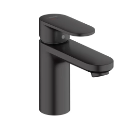 Hansgrohe Vernis Blend Смеситель для раковины 100 CoolStart, на 1 отв, с донным клапаном, излив 108мм, h88мм, цвет: матовый черный (71585670)