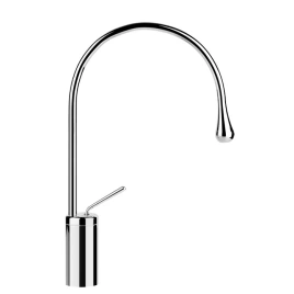 Gessi Goccia Смеситель для раковины на 1 отверстие, высокий, излив 244мм R=125, с фиксированным носиком, цвет: хром (33806#031)