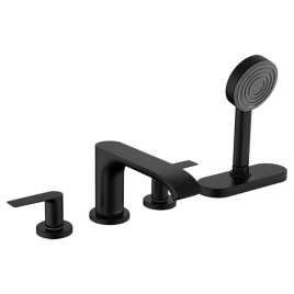 HANSGROHE VIVENIS Смеситель на борт ванны на 4 отв, с ручной лейкой, цвет черный матовый (75444670)