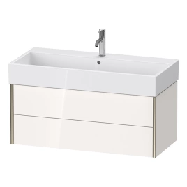Duravit XViu Тумба подвесная 397x984x454мм, для раковины 235010, 2 ящика, цвет: белый глянцевый/champagne matt (XV43370B122)