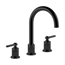 GESSI VENTI20 Смеситель для раковины на 3 отверстия, высота излива 168 мм, в комплекте с донным клапаном, цвет черный матовый (65015#299)