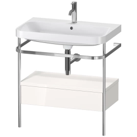 Duravit Happy D.2 Plus Консоль напольная с умывальником 775х490х850 мм, с 1 отв под смесит, 1 ящик, выпуск и сифон в комплекте, цвет белый глянцевый (HP4842O2222)