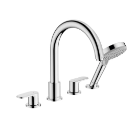 Hansgrohe Vernis Blend Смеситель на борт ванны, на 4 отв, излив 211мм, с ручным душем, цвет: хром (71456000)