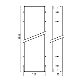 EMCO Asis Монтажная рама 320x1584 мм, для встраиваемых модулей 300 и 2.0 (9720 000 11)