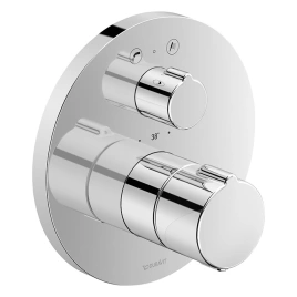 Duravit C.1 Смеситель термостатический для ванны скрытого монтажа (наружная часть круг) с запорным переключателем, цвет: хром (C15200014010)
