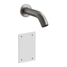 GESSI 316 FLESSA Смеситель для раковины, настенный, электронный, излив 146 мм, внешняя часть, цвет Steel Brushed (54014#239)