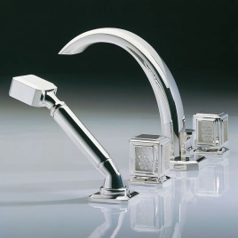 THG METROPOLIS CRISTAL CLAIR Смеситель на борт ванны, на 4 отверстия, с ручным душем, цвет хром (A2A-A02-112BG)