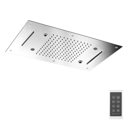 FIMA|Carlo Frattini Wellness Верхний душ Harmonia 700x400 мм, встраиваемый, 2 режима: дождь, 2 каскада, Bluetooth, хромотерапия LED, цвет хром (F2904CR)