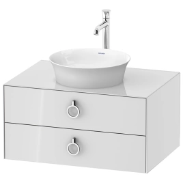 Duravit White Tulip Тумбочка подвесная, 408x800x550 мм, 2 ящика с ручкой, цвет: белый высокоглянцевый (WT499008585)