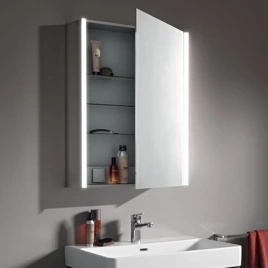LAUFEN Frame 25 зеркальный шкафчик, алюминий, 1 двуств. зерк. дверь, с 2 свет. освет. Элем, с евророз, с сенс. Выкл, правост..я дверь, зеркальный (4.0830.2.900.144.1)