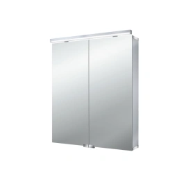 EMCO Flat Зеркальный шкаф 600 мм, LED-подсветка, 2 двери, 2 полки, розетка, с нижней подсветкой (9797 052 63)