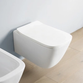 Artceram A16 Унитаз подвесной, 455х36см, (Mini), безободковый, с крепежом, цвет: белый матовый (ASV005 05 00)