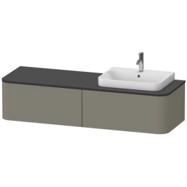 Duravit Happy D.2 Plus Тумба подвесная 354x1600x550мм 2 ящика, DX, цвет: stone grey satin matt (HP4934R9292)