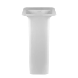 Раковина Gessi iSpa напольная 60х45см с 3мя намечотверстиями слив в стену с донным клапаном и сифоном цвет матовый белый