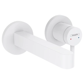 HANSGROHE FINORIS Смеситель для раковины настенный, однорычажный, излив 168 мм, внешняя часть, цвет белый матовый (76051700)