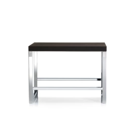 Decor Walther Wood SO Скамейка с полкой 60x30x44см, цвет: сталь полированная /темный ясень ЗАКАЗ ПО ЗАПРОСУ (927085)