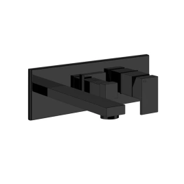 Gessi Rettangolo Встраиваемый смеситель с изливом и переключателем PULL(внешние части), цвет: черный (44907#299)