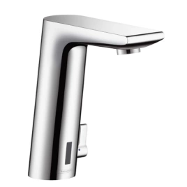 Hansgrohe Metris S Эл. смеситель для раковины, на 1 отв, излив 128мм, h145мм, регул.ттемпературы, питание от батареек, цвет: хром (31100000)