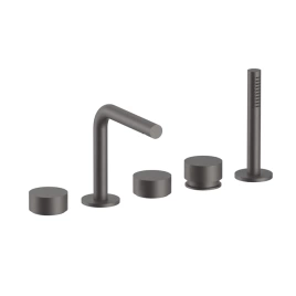 Fantini AF/21 Смеситель на борт ванны, 5 отв, с ручн душем, излив 155мм, цвет: Matt Gun Metal PVD (27 P5 A265)
