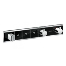 Hansgrohe RainSelect Встраиваемый термостат для душа на 3 источника, с держ. душа (внешняя часть), цвет: черный/хром (15356600)