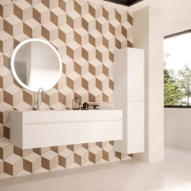 OASIS EDEN Тумба 712х525х300 мм, подвесная, 1 ящик, боковина справа белая матовая, отделка белая матовая (0ED5550701 M002+0ED830FIN1DX M002)