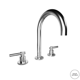 BONGIO T LEVER Смеситель для раковины на 3 отверстия, в комплекте с донным клапаном click-clack, цвет белый матовый (31401BI00)