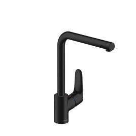Hansgrohe Focus Смеситель для кухни, на 1 отв, поворотный излив 222мм, h217мм, 1jet, цвет: черный матовый (31817670)