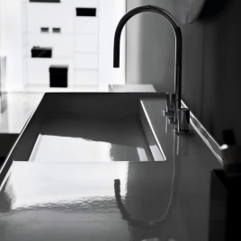 Laufen Kartell Смеситель для раковины на 3 отв, с донным клапаносм, поворотный излив 166 мм, цвет: хром (3.1233.3.004.221.1)
