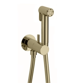 Cisal Shower Гигиенический душ со шлангом 120 см,вывод с держателем и встроенный прогрессивный картридж,лейка латунь, цвет Nichel Spazzolato (CV0079752F)