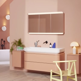 BURGBAD B.ME Комплект мебели 1200х550х680 мм, подвесной, 2 ящика, раковина белая матовая без отверстий для смесителя, цвет Sand Matt (SGTW120F5982G0259C0037x0)