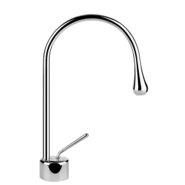 Gessi Goccia Смеситель для раковины на 1 отверстие, излив 174мм R=90, с фиксированным носиком, цвет: хром (33802#031)