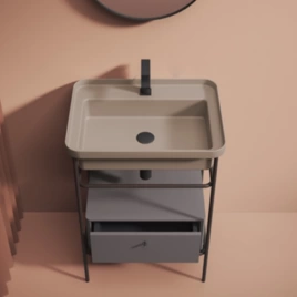 Artceram FUORI SCALA Консоль металлическая для прямоугольной раковины 60 см, цвет moka (ACA056 56)