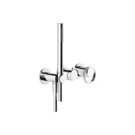 Gessi Anello Встраиваемый однорычажный смеситель на 2 выхода с перекл, ручным душем с держателем и выводом воды (внешние части), цвет: хром (63345#031)