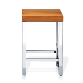 Decor Walther Wood HO Табурет 30x30x44см, цвет: сталь полированная /светлый бук (926786)