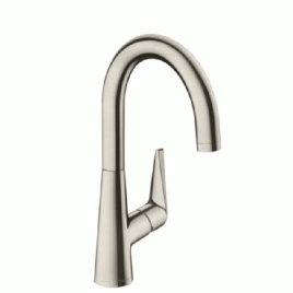 Hansgrohe Talis S M51 Кухонный смеситель, на 1 отв, однорычажный, с поворотным изливом 203мм, h262, 1jet, цвет: под сталь (72810800)