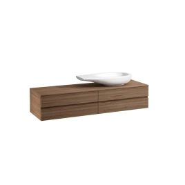 Laufen Alessi One Тумба под раковину 818973, 1600х500х330мм, с 4 выдвиж. ящиками, с сифоном, DX, цвет: орех (4.2426.2.097.630.1)