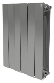 Радиатор биметаллический Royal Thermo Piano Forte 500 Silver Satin 6 секций-серебристый