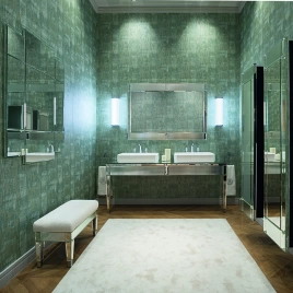 OASIS RIALTO Колонна 400х360х1700 мм, подвесная, правая, 1 дверца, корпус черный глянцевый, отделка Ribbed mirror (0RICL017SPDX)