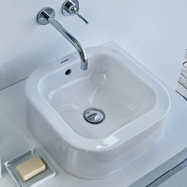 Раковина DURAVIT Happy D2 шлифованная 40х40 см без отв под смесительитель со слив переливом с креплением цвет белый (2314400000)
