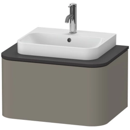 Duravit Happy D.2 Plus Столешница 16x650x480мм для тумбы HP4940, HP4960 с вырезом под 1 раковину, цвет: graphite supermatt (HP031B08080)