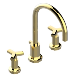 THG Les Ondes Смеситель для раковины, на 3 отв, цвет Soft matt gold (G8A-F31-151)