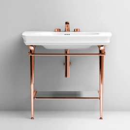 Artceram CIVITAS Металическая структура Quadra 70х40хh80,5см для раковины 90, полка сетка, цвет: розовое золото (CIA008 77 rosa oro)
