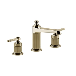GESSI VENTI20 Смеситель для раковины на 3 отверстия, высота излива 98 мм, в комплекте с донным клапаном, цвет Brass PVD (65012#710)