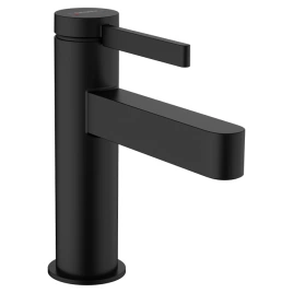 HANSGROHE FINORIS Смеситель для раковины на 1 отверстие, однорычажный, с донным клапаном, цвет черный матовый (76010670)