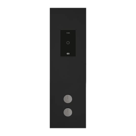 GESSI BINARIO Настенная панель сенсорного управления с термостатич смесителем HI-FI, закаленное стекло, внешняя часть, ручки Mirror Steel, цвет черный (61229#238)