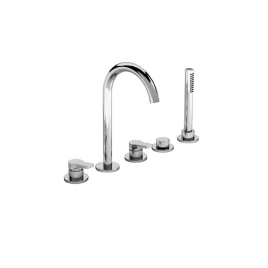 Fantini AL/23 Смеситель на борт ванны, 5 отв, излив 160мм, цвет: хром (26 02 B265)