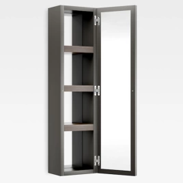 Armani Roca Island Настенный шкаф 30.2х16хh120см, с двумя зеркалами и полочками DX, цвет: nero (7.8567.2.082.1)